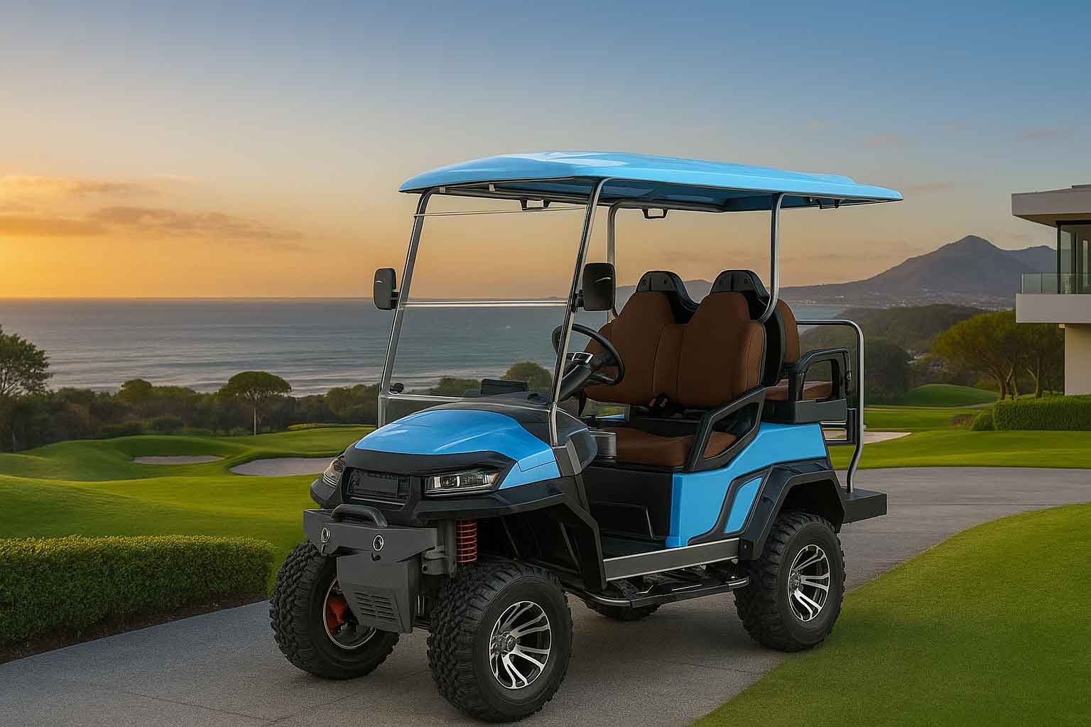 Dash-E electric carts in estate setting